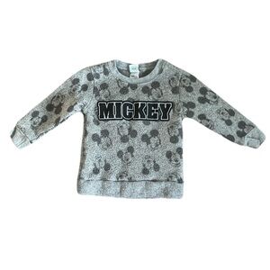 Disney Mickey Mouse Gray Patterned Kids Sweater